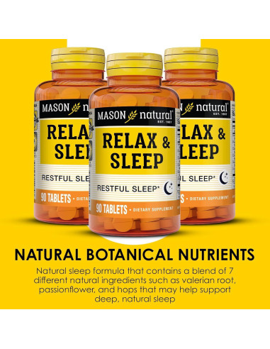 Suplemento Herbal Mason Natural Relax & Sleep 90 Tabletas