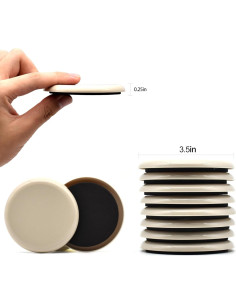 Deslizadores de Muebles Redondos CADONO 8 Pcs 8.89 cm Beige 2