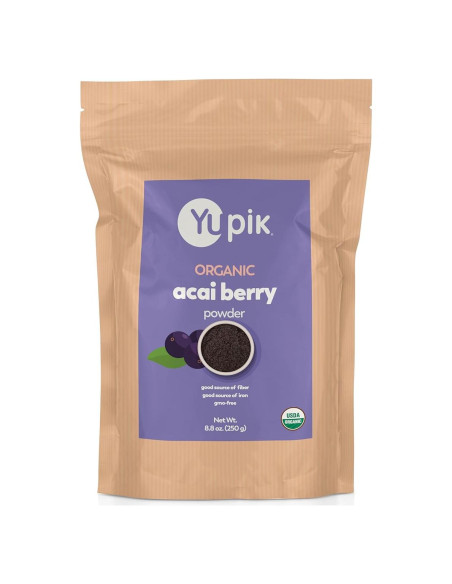Polvo de Baya de Acai Orgánico Yupik 250g Vegano Sin Gluten