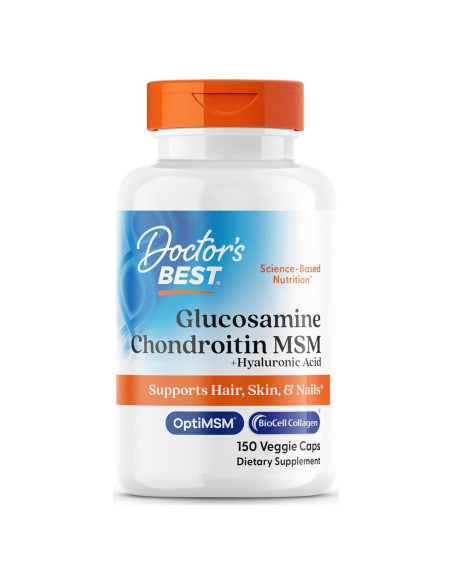 Glucosamina Condroitina MSM + Ácido Hialurónico Doctor's Best 150 Cápsulas