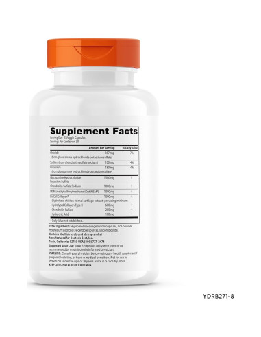 Glucosamina Condroitina MSM + Ácido Hialurónico Doctor's Best 150 Cápsulas