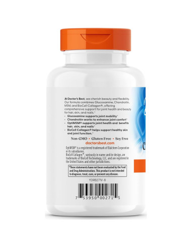 Glucosamina Condroitina MSM + Ácido Hialurónico Doctor's Best 150 Cápsulas