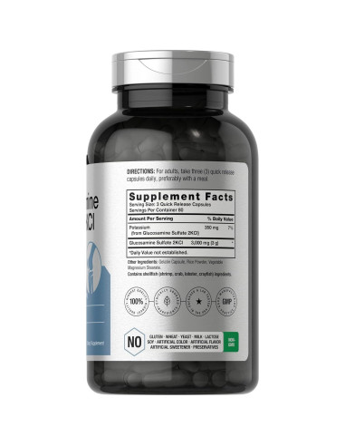 Sulfato de Glucosamina 2KCI Horbaach 3000mg 240 Cápsulas