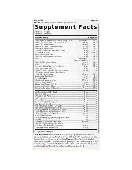 Multivitamínico GNC 50 Plus Mujeres 60 Tabletas Salud Huesos Piel