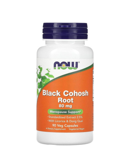 Suplemento Cohosh Negro NOW Foods 80 mg - Apoyo Menopausia