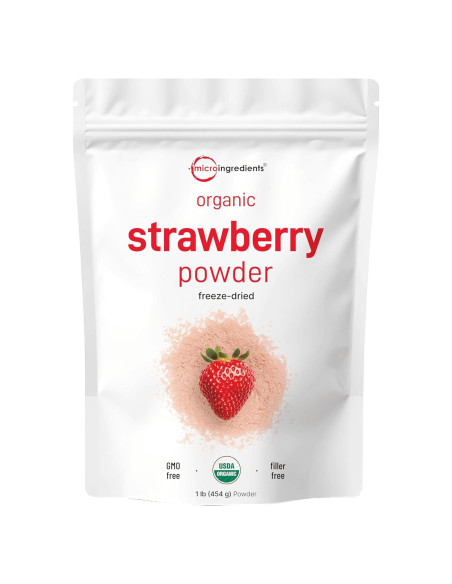 Polvo de Fresa Orgánica Micro Ingredients 0.45 kg Sin Azúcar