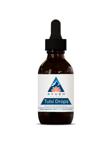 Gotas de Tulsi Ayush Herbs - Glicerita de Albahaca Sagrada 60ml