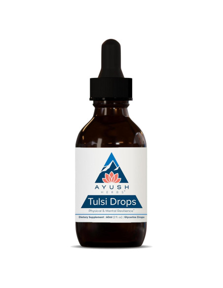 Gotas de Tulsi Ayush Herbs - Glicerita de Albahaca Sagrada 60ml