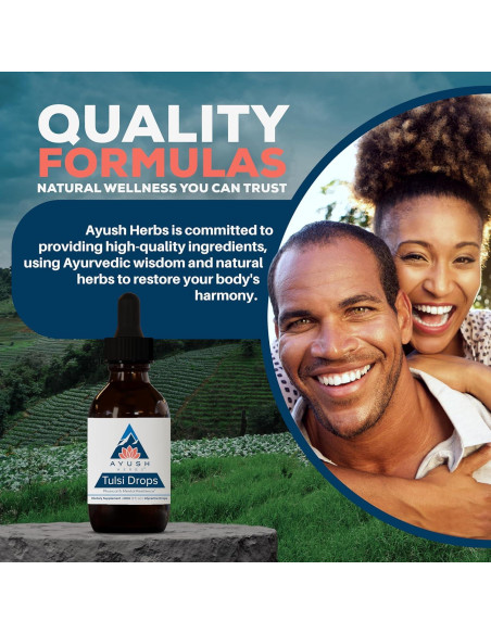Gotas de Tulsi Ayush Herbs - Glicerita de Albahaca Sagrada 60ml