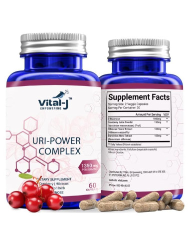 Suplemento Urinario Vital-J 1350mg - 60 Cápsulas - D-Manosa, Arándano, Hibisco y Diente de León