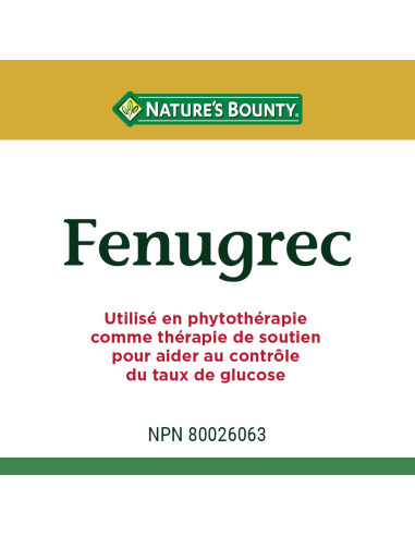 Fenogreco Nature's Bounty 100 Cápsulas 113g Suplemento Herbal