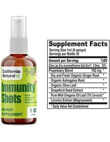 Inyecciones de Inmunidad Natural California 30ml Jengibre Orgánico
