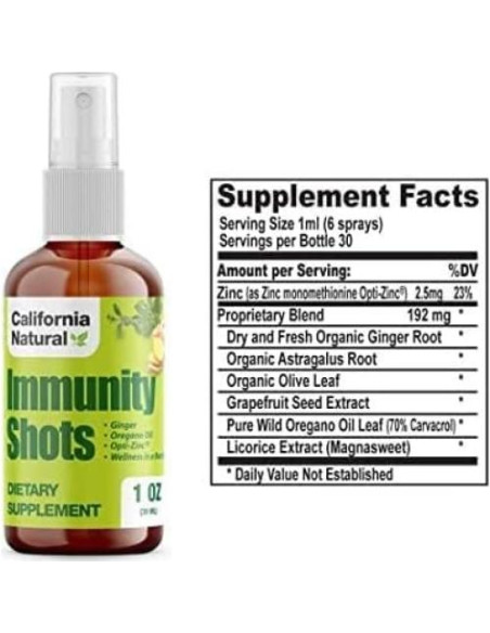 Inyecciones de Inmunidad Natural California 30ml Jengibre Orgánico