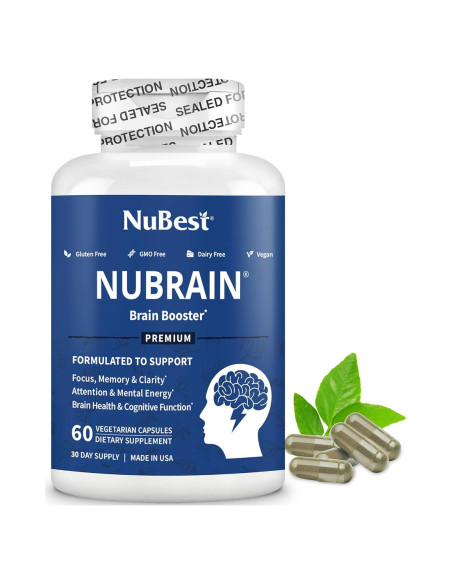 Suplemento NuBrain de NuBest - 60 Cápsulas Veganas para Memoria y Enfoque