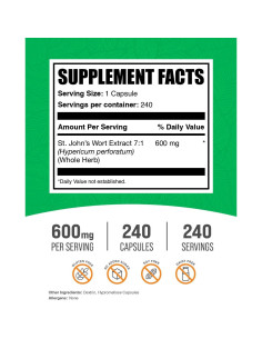 Cápsulas de Hierba de San Juan BulkSupplements 600mg - 240 Unidades 2