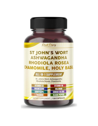 Suplemento de Hierba de San Juan PeakPury 150 Cápsulas Veganas