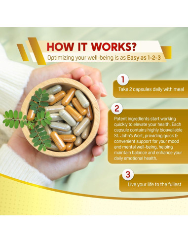 Suplemento de Hierba de San Juan PeakPury 150 Cápsulas Veganas