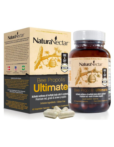 Cápsulas de Propóleos de Abeja NaturaNectar 60 pcs - Sin Gluten
