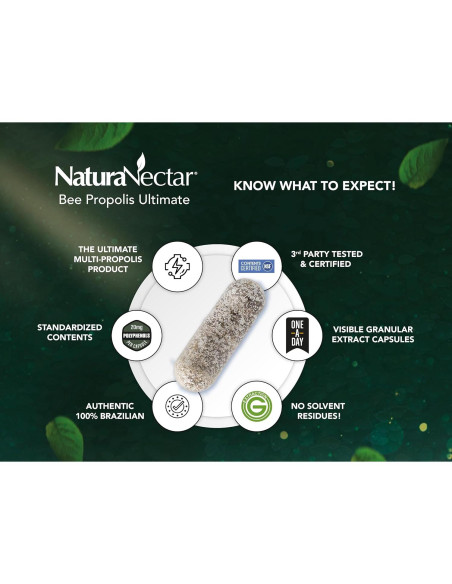 Cápsulas de Propóleos de Abeja NaturaNectar 60 pcs - Sin Gluten