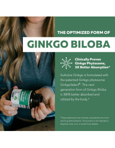 Suplemento Ginkgo Biloba SoActive 180 mg - 60 Cápsulas 2