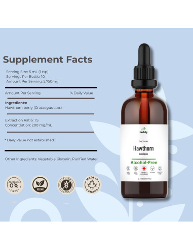 Tintura de Baya de Espino Herbity 50 ml - Vegana y Sin Gluten