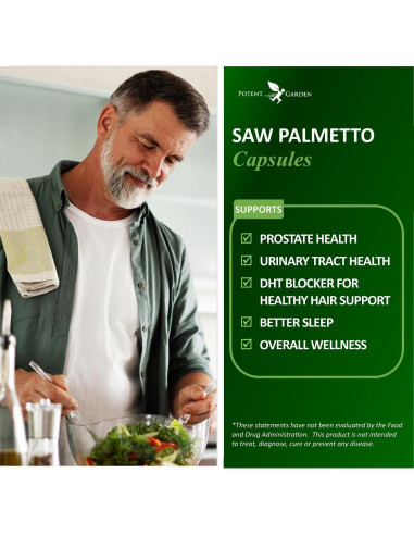 Suplemento Saw Palmetto 500 mg Potent Garden - 100 cápsulas