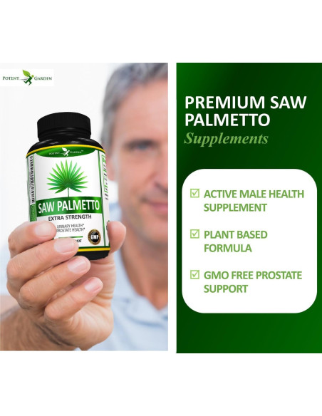 Suplemento Saw Palmetto 500 mg Potent Garden - 100 cápsulas