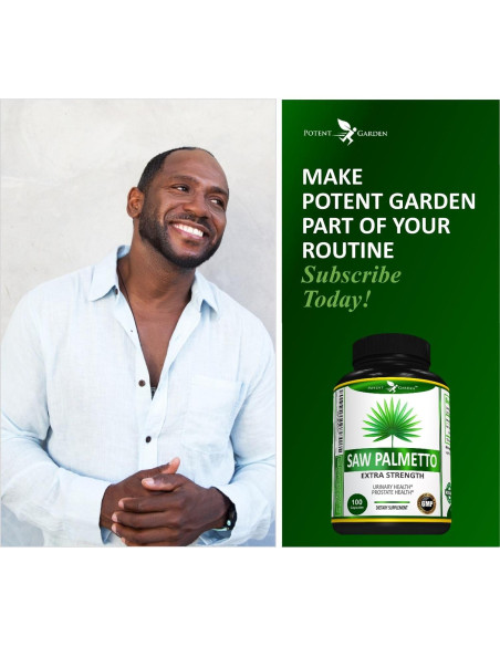 Suplemento Saw Palmetto 500 mg Potent Garden - 100 cápsulas