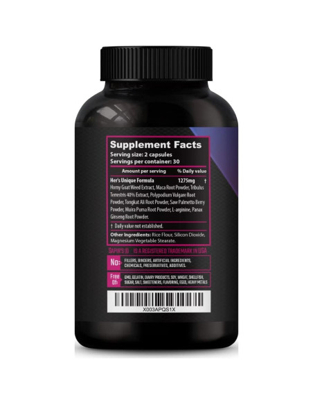 Suplemento Aumentador de Libido Femenina Hers 30 Cápsulas