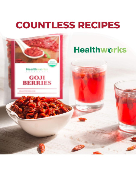 Berries de Goji Secas Orgánicas Healthworks 453.6g Veganas