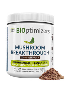 Bebida de Chocolate BIOptimizers con Hongos Adaptogénicos 15 Porciones