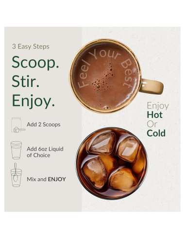 Bebida de Chocolate BIOptimizers con Hongos Adaptogénicos 15 Porciones