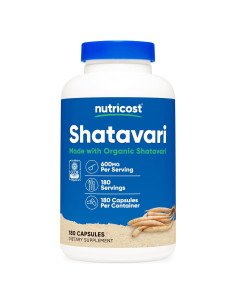 Cápsulas de Shatavari Orgánico Nutricost 600mg - 180 Unidades