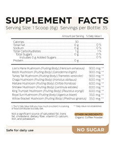 Café de Hongo Orgánico Wellneum 210g - Adaptógeno 10 en 1 2