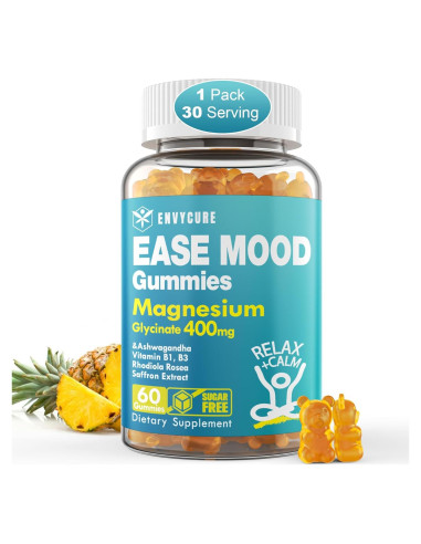 Gomitas de Magnesio Glicinato EnvyCure 400mg con Ashwagandha 60Ct