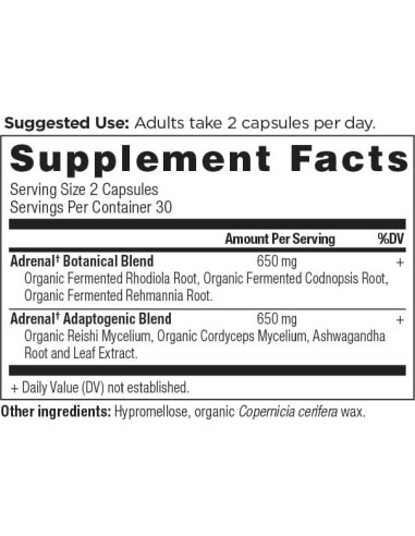 Cápsulas Adrenales Nutrición Antigua 1300mg, 60 Unidades