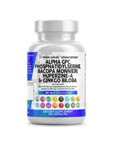 Suplemento Alpha GPC Clean Nutraceuticals 300mg 60 Cápsulas Suplemento Alpha GPC Clean Nutraceuticals 300mg 60 Cápsulas