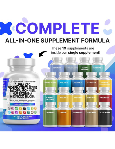 Suplemento Alpha GPC Clean Nutraceuticals 300mg 60 Cápsulas