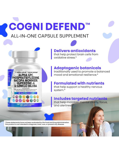 Suplemento Alpha GPC Clean Nutraceuticals 300mg 60 Cápsulas