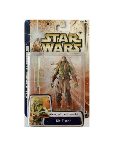 Figurita Star Wars Guerras Clon Kit Fisto Hasbro 23.88x15.24cm