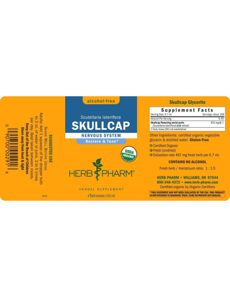 Extracto Líquido de Escutelaria Orgánica Herb Pharm 113.4 ml