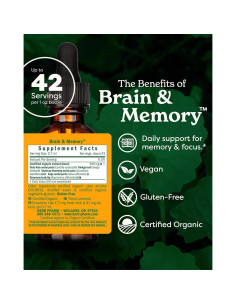 Suplemento Nootrópico Orgánico Herb Pharm 29.57 ml Ginkgo Biloba 2