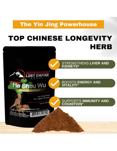 He Shou Wu 10:1 Extracto en Polvo 100g - Lost Empire Herbs