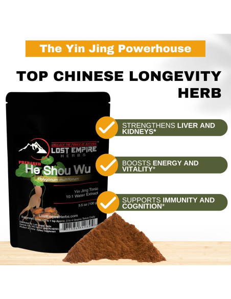 He Shou Wu 10:1 Extracto en Polvo 100g - Lost Empire Herbs
