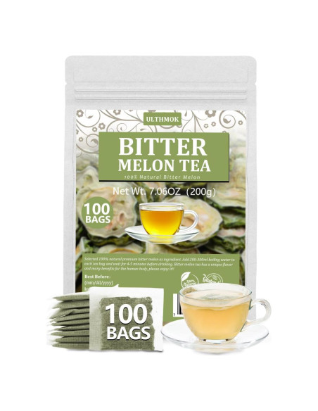 Té de Melón Amargo YLINSHA 100 Bolsas 100% Natural Sin Aditivos