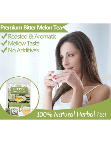 Té de Melón Amargo YLINSHA 100 Bolsas 100% Natural Sin Aditivos