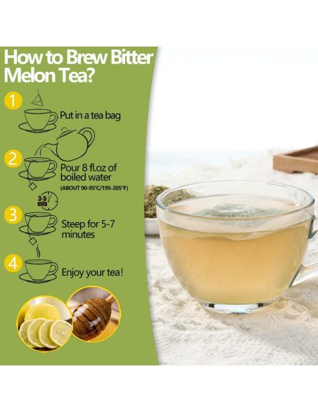 Té de Melón Amargo YLINSHA 100 Bolsas 100% Natural Sin Aditivos