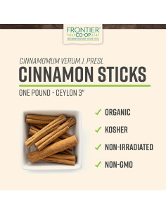 Palitos de Canela Ceylon Orgánica Frontier Co-op 450g 2