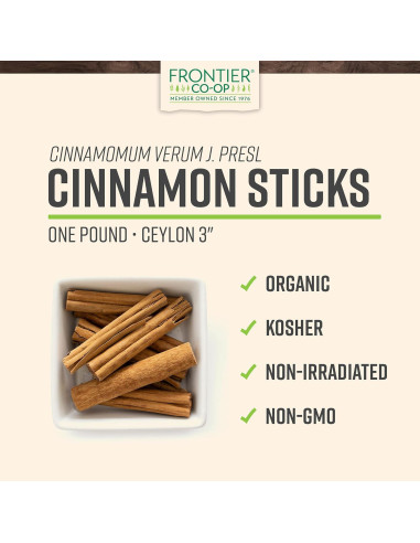Palitos de Canela Ceylon Orgánica Frontier Co-op 450g