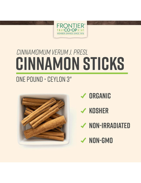Palitos de Canela Ceylon Orgánica Frontier Co-op 450g